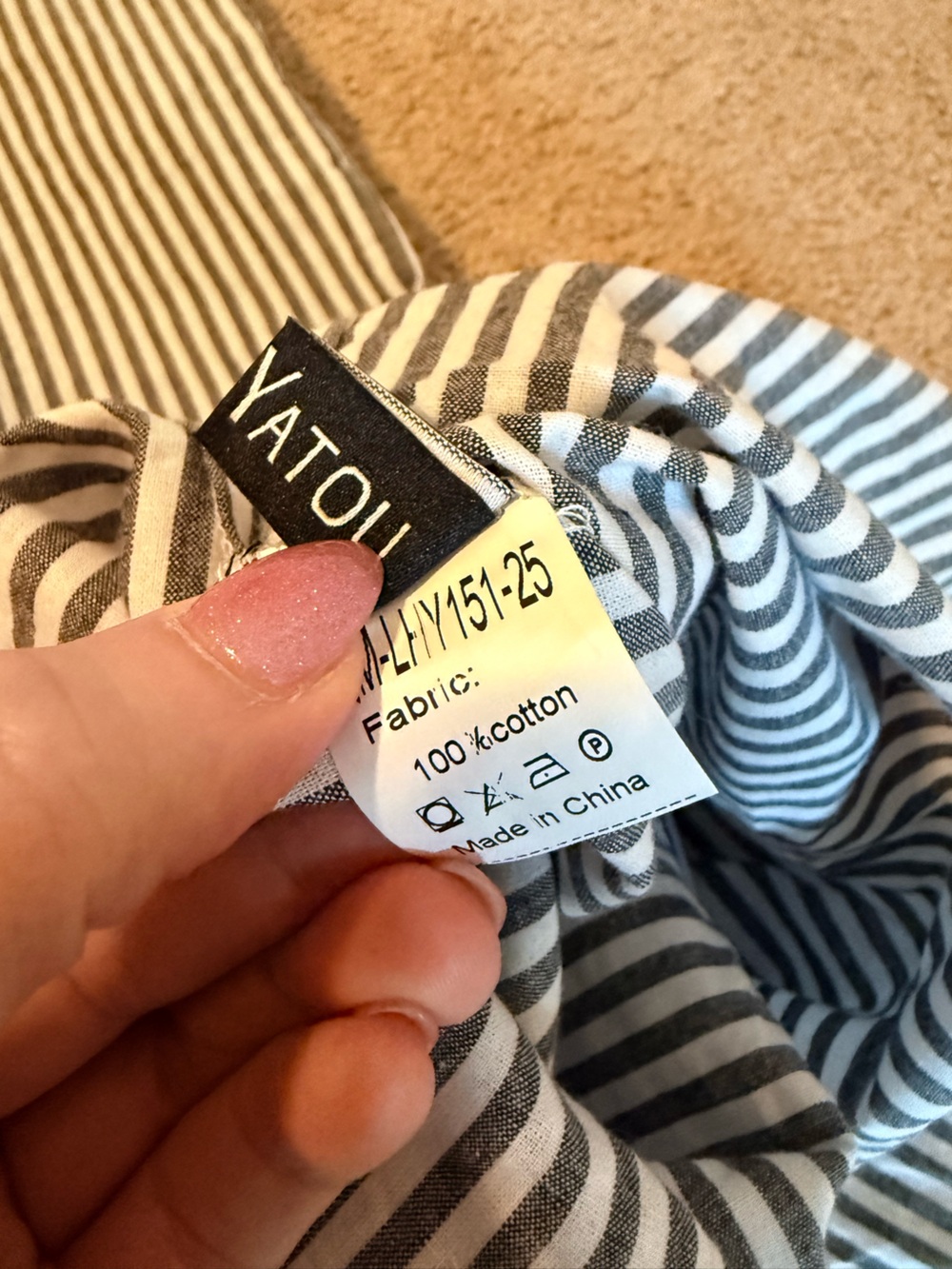 NWT Amazon XL White Gray Stripe Cotton Button Front Shirt Dress w/ Pockets - Picture 2 of 10